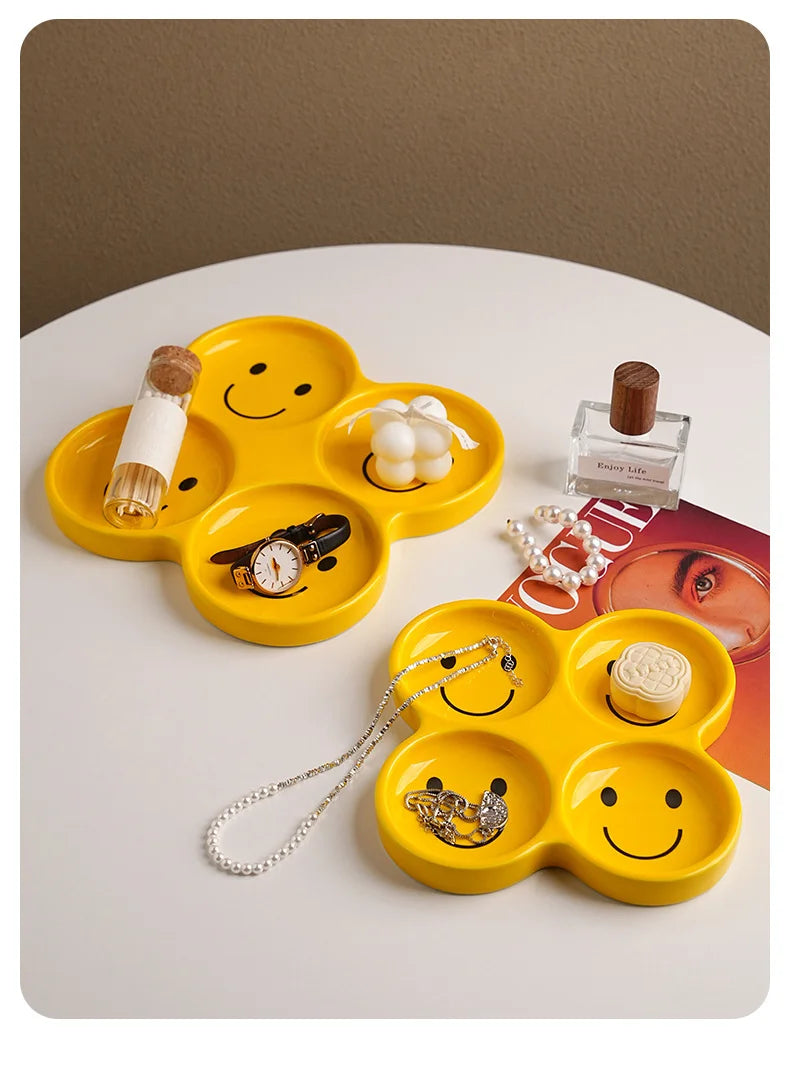Ceramic Shelf Home Atmosphere Decoration Home Decor Living Room Foyer Creative Decoration Gifts Miscellaneous Storage Tray