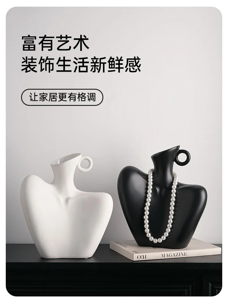 New Creative Human Vase Living Room Flower Arrangement Container Ceramic  Flower Pot Decoration Home Decoration Accessories
