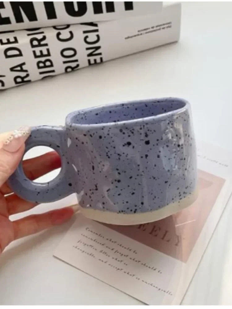 Ceramic Mug 250ml Ring Handl Coffee Milk Modern Print Porcelain Mug Handmade Ceramic Hot Chocolate Cup Couple Handgrip Cups