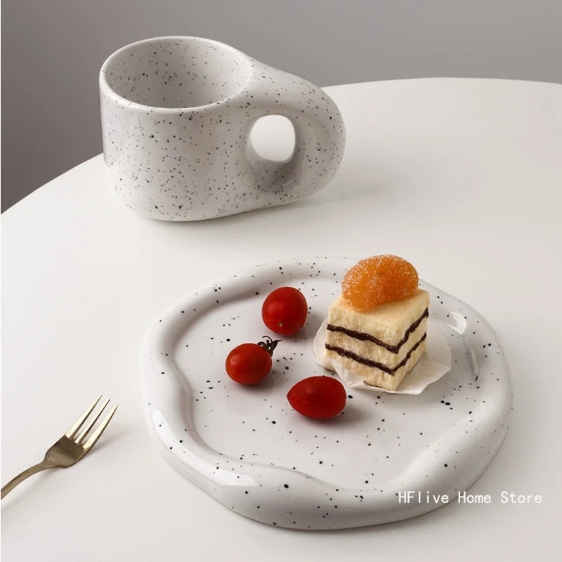 Nordic Silver Plated Ceramic Dish Irregular Tray Decorative Jewelry Organizer ins Creative Tray Luxury Ceramic Storage Tray