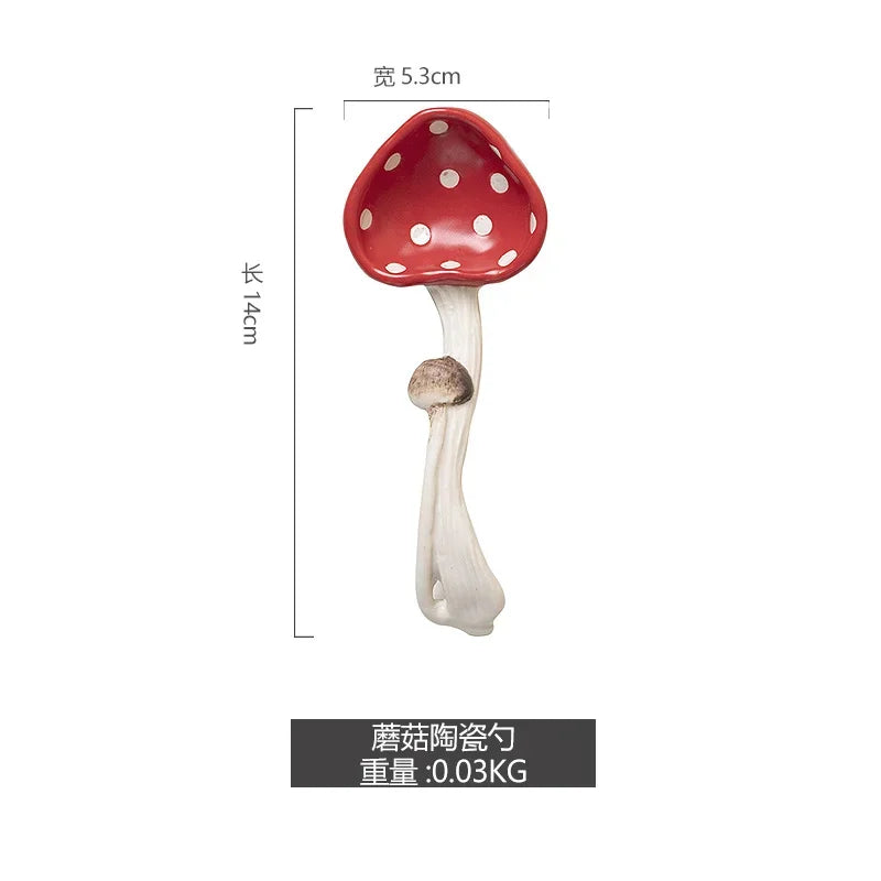 Cute Red Mushroom Ceramic Tableware Coffee Cup Afternoon Tea Set Creative Cartoon Pastry Plate Rice Bowl Salad Plate Dinner Dish