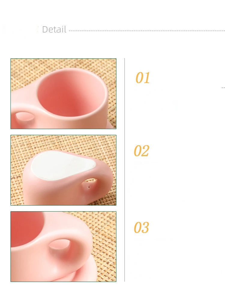 400ml Fat Handmade Chubby Mug Creative Nordic Home Decoration Oval Plate Personalized Ceramic Cup Saucer Coffee Tea Milk Cake