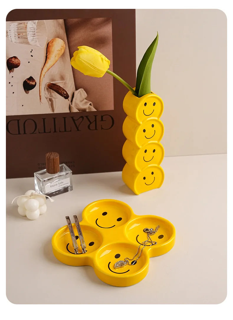 Ceramic Shelf Home Atmosphere Decoration Home Decor Living Room Foyer Creative Decoration Gifts Miscellaneous Storage Tray