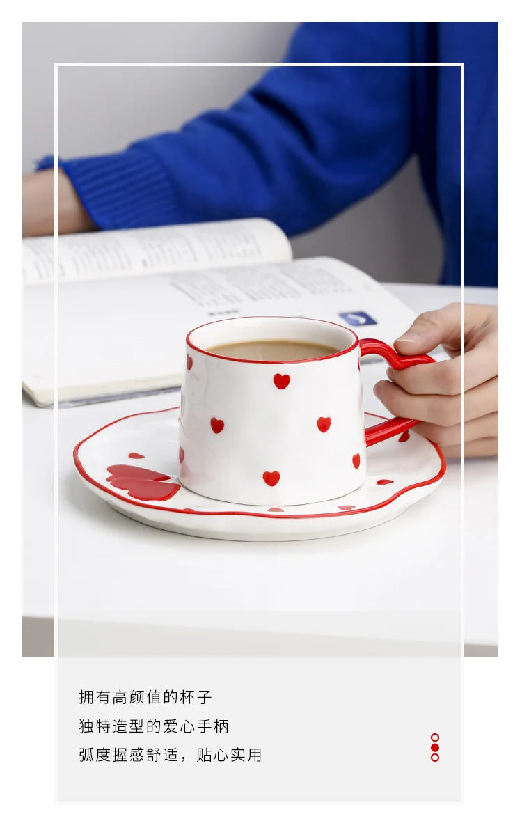 European Ceramic Coffee Cup Pot with Set Vintage English Afternoon Tea Large Teacups Coffe Cup Tea Cup