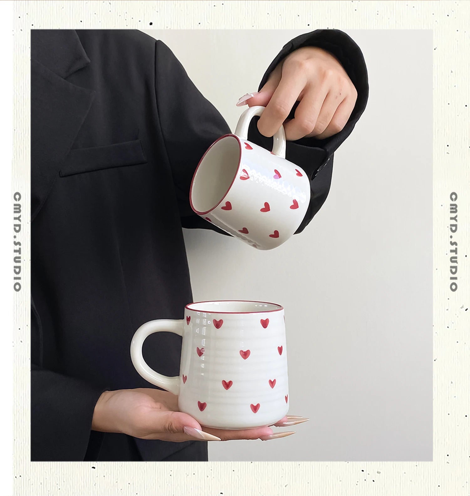 Love Ceramic Mug, Cute Little Love Ceramic Mug Coffee Cup Drinking Cup, Suitable for Home Drinking, Afternoon Tea Drinking, Office Drinking, Coffee Shop Latte Art, Souvenir, Valentine's Day Holiday Gift, Birthday Gift