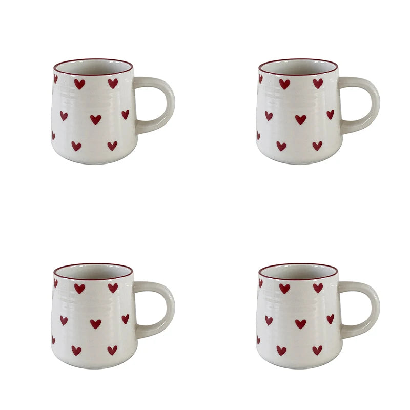 Love Ceramic Mug, Cute Little Love Ceramic Mug Coffee Cup Drinking Cup, Suitable for Home Drinking, Afternoon Tea Drinking, Office Drinking, Coffee Shop Latte Art, Souvenir, Valentine's Day Holiday Gift, Birthday Gift