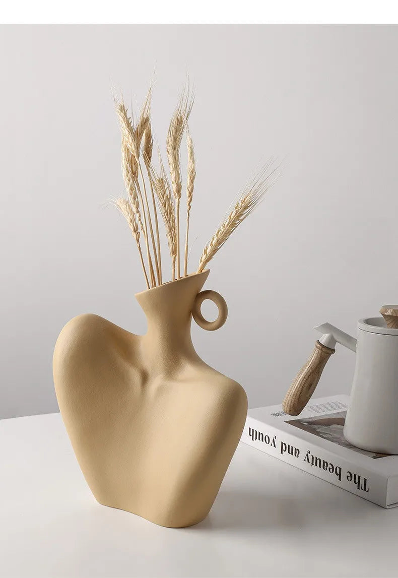 New Creative Human Vase Living Room Flower Arrangement Container Ceramic  Flower Pot Decoration Home Decoration Accessories