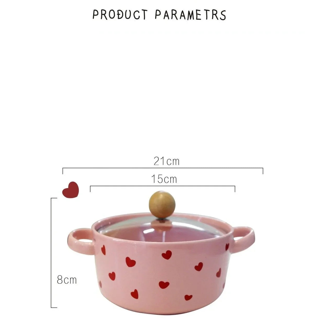 Pink Love Cutlery Set Rice Bowl Household Ceramic Double Ear Instant Noodle Soup Bowl Hand Paired Spoon Combination Noodle Bowl
