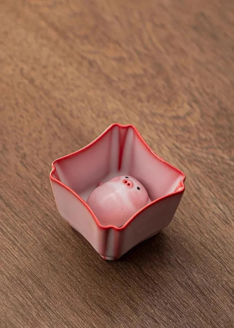 Creative Pig Inside Ceramic Teacup, Funny Bubble Spitting Pig Design, Espresso Coffee Water Mug, Cute Novelty Gift