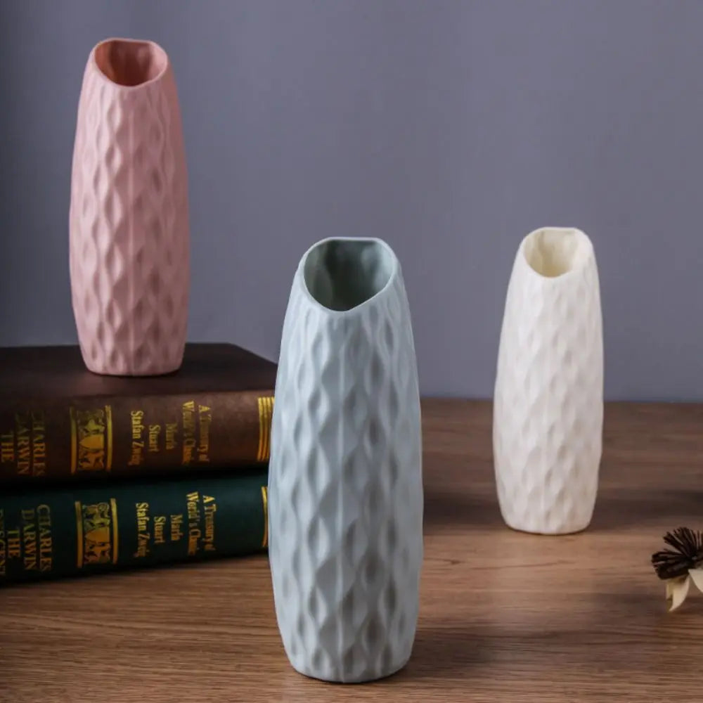 Home Decor Plastic Plastic Vases Imitation Ceramic Flower Arrangement Flower Pot Decoration Desktop Ornament Living Room