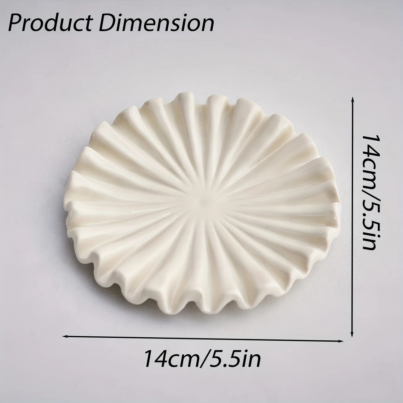 Elegant Jewelry Tray Ceramic Ruffle Decorative Tray Perfect Modern Jewelry Bowl with Scalloped Design for Coffee Table Organizer